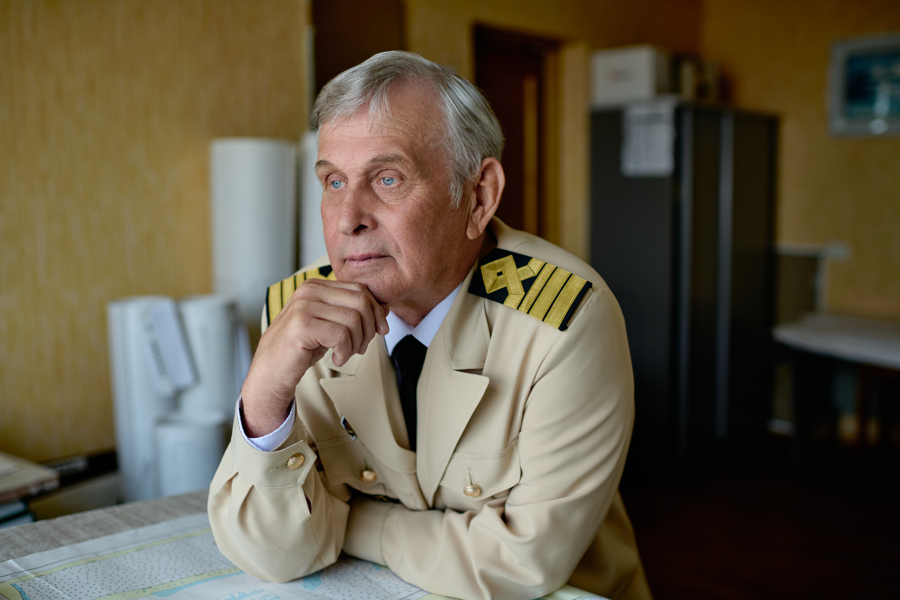 Nikolai Gobrusenko, leading cartographer at SASCO. Kholmsk, Russia. For Delo Group