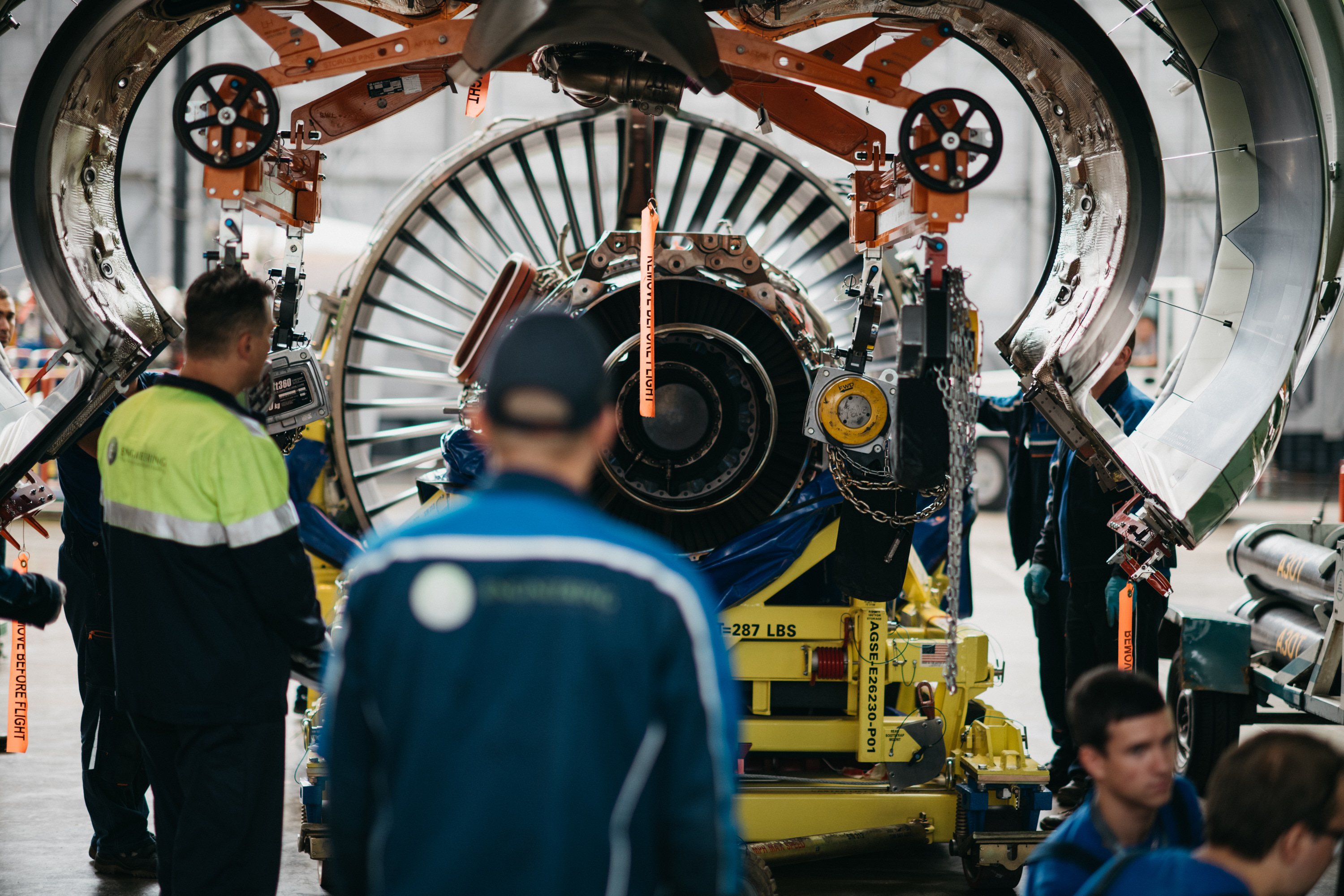 S7 Technics facility at Domodedovo airport. Moscow, Russia. For Forbes
